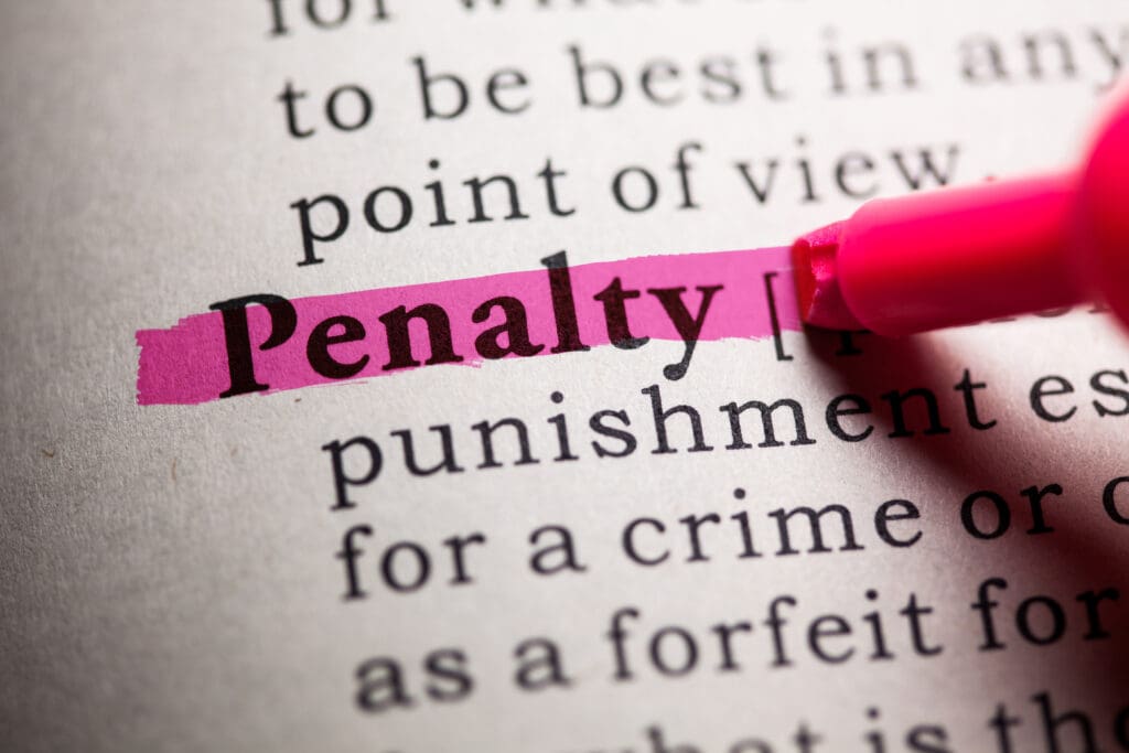 Fake Dictionary, Dictionary definition of the word penalty.