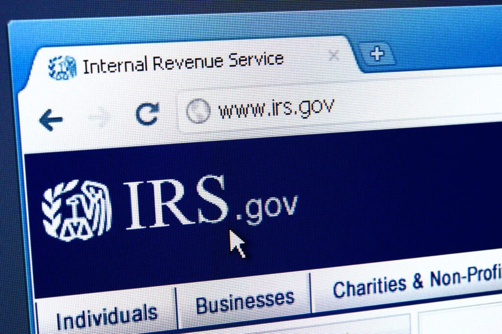 Izmir, Turkey - March 29, 2011: Close up of Internal Revenue Service (IRS) main page on the web browser. IRS is a United States government agency tasked with collecting yearly state and income tax from working residents and businesses.